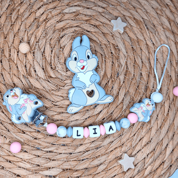 chupetero silicona tambor disney personalizado bebe