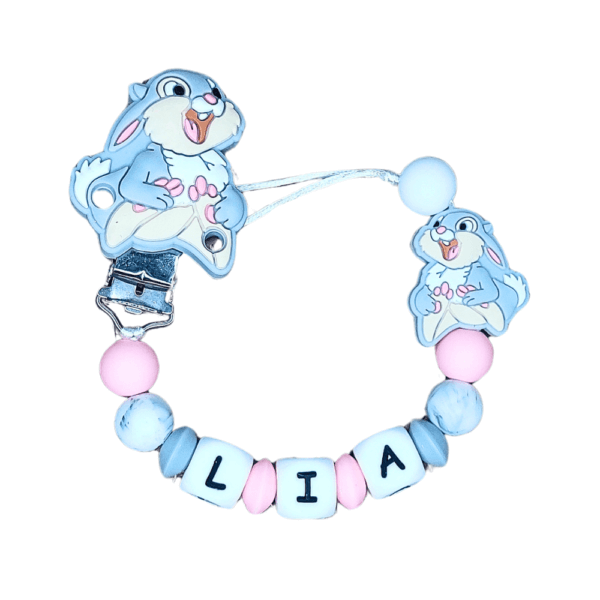 clip chupetero tambor disney silicona fondo transparente bpa free