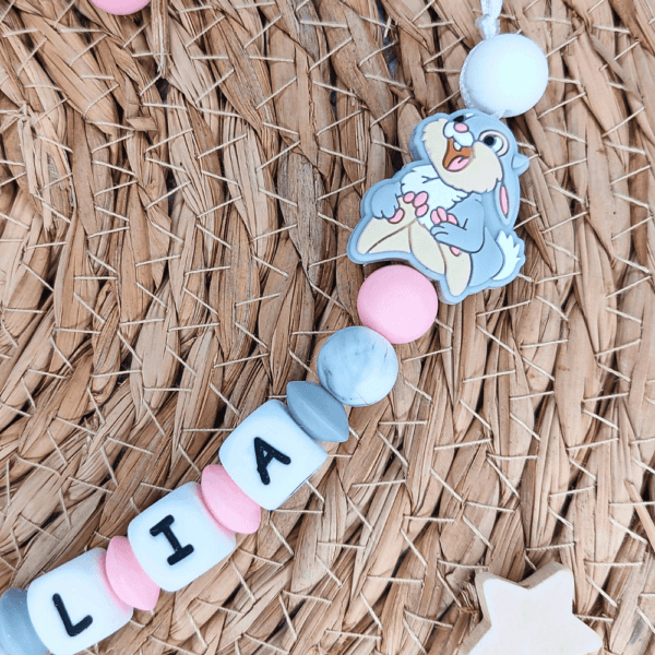sujetachupetes tambor disney silicona nombre bebe