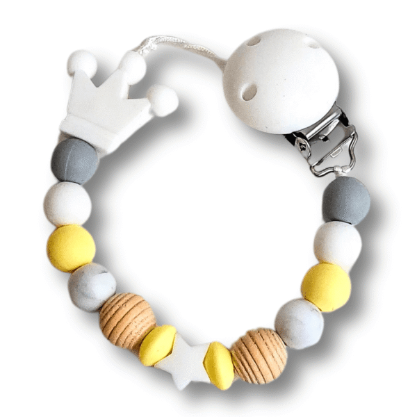cadena-chupete-corona-estrellas-madera-silicona-gris-amarillo