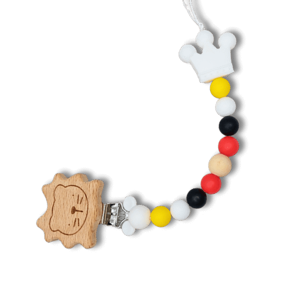 chupetero-leon-corona-madera-silicona-colores