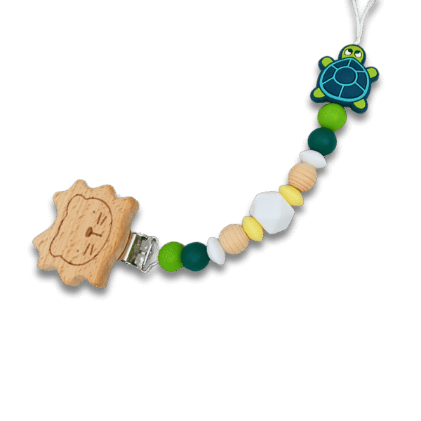 chupetero-leon-tortuga-madera-silicona-verde-amarillo