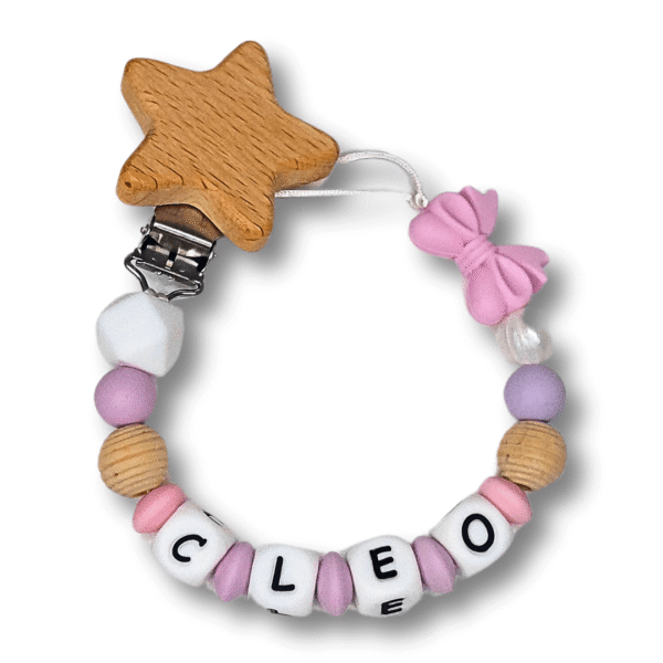 chupetero-personalizado-lazo-estrella-madera-silicona-cleo