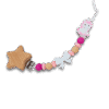 Sujetachupetes Unicornio y Lazo | Estrella de Madera y Rosa